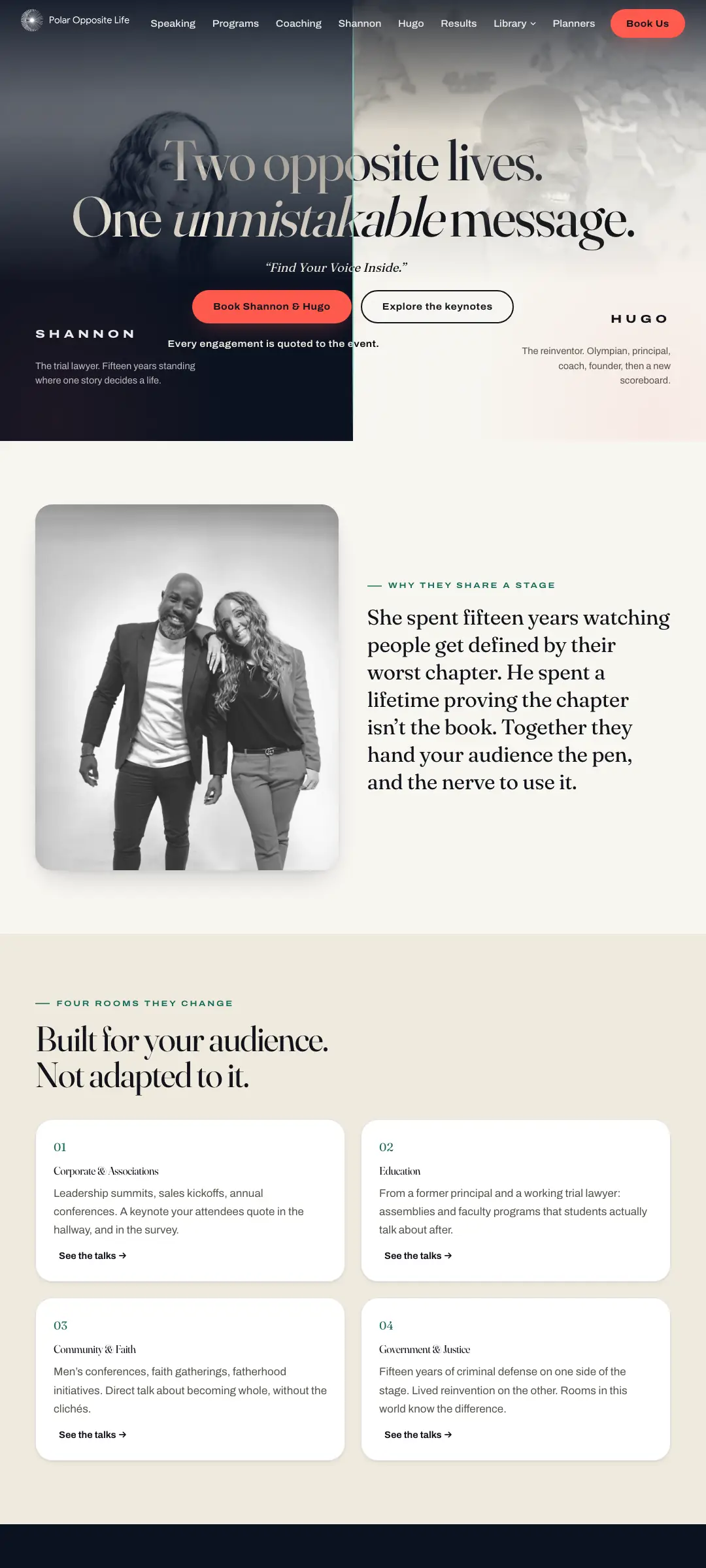Polar Opposite Life homepage: Two opposite lives. One unmistakable message.